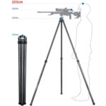 Leofoto-SO-322C-Inverted-5 Leofoto SO-322C Inverted Geweerstatief schema met pakmaat en maximale werkhoogte