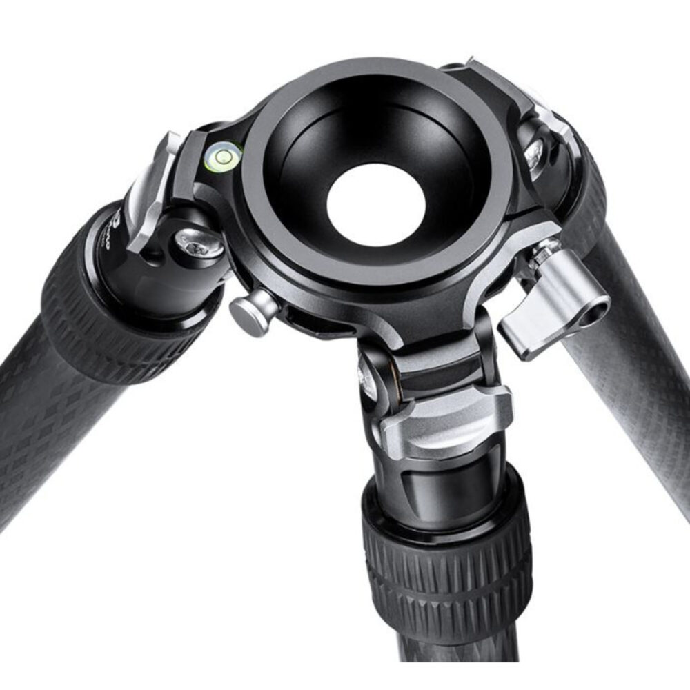 Leofoto SO-322C Inverted Geweerstatief close-up van 75mm bowl met libel en vergrendelring