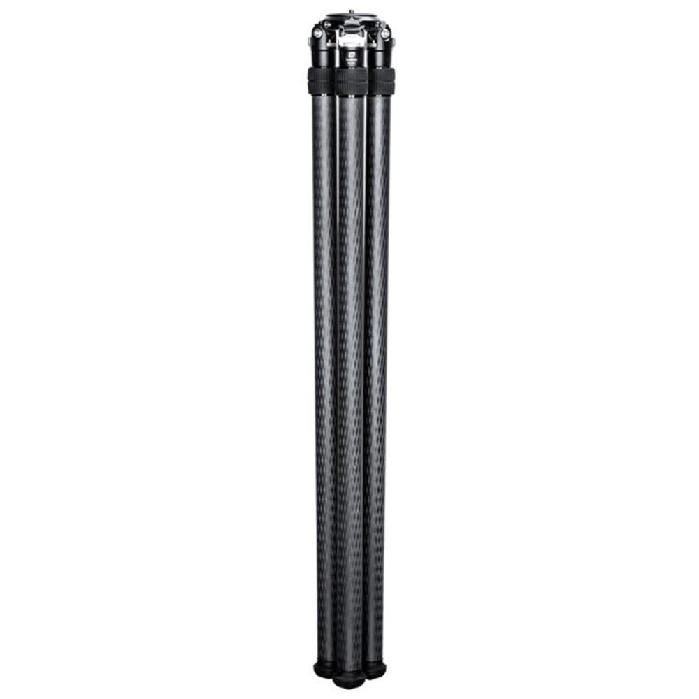 Leofoto SO-362C Geweerstatief detail van pootbuis met carbon weving en markeringen