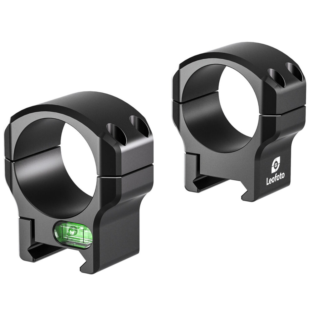 Leofoto SR-3024 Montageringen set van twee 30mm ringen met geïntegreerde waterpas