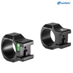 Leofoto SR-3024 Montageringen setfoto van twee ringen met waterpas en ringklemmen