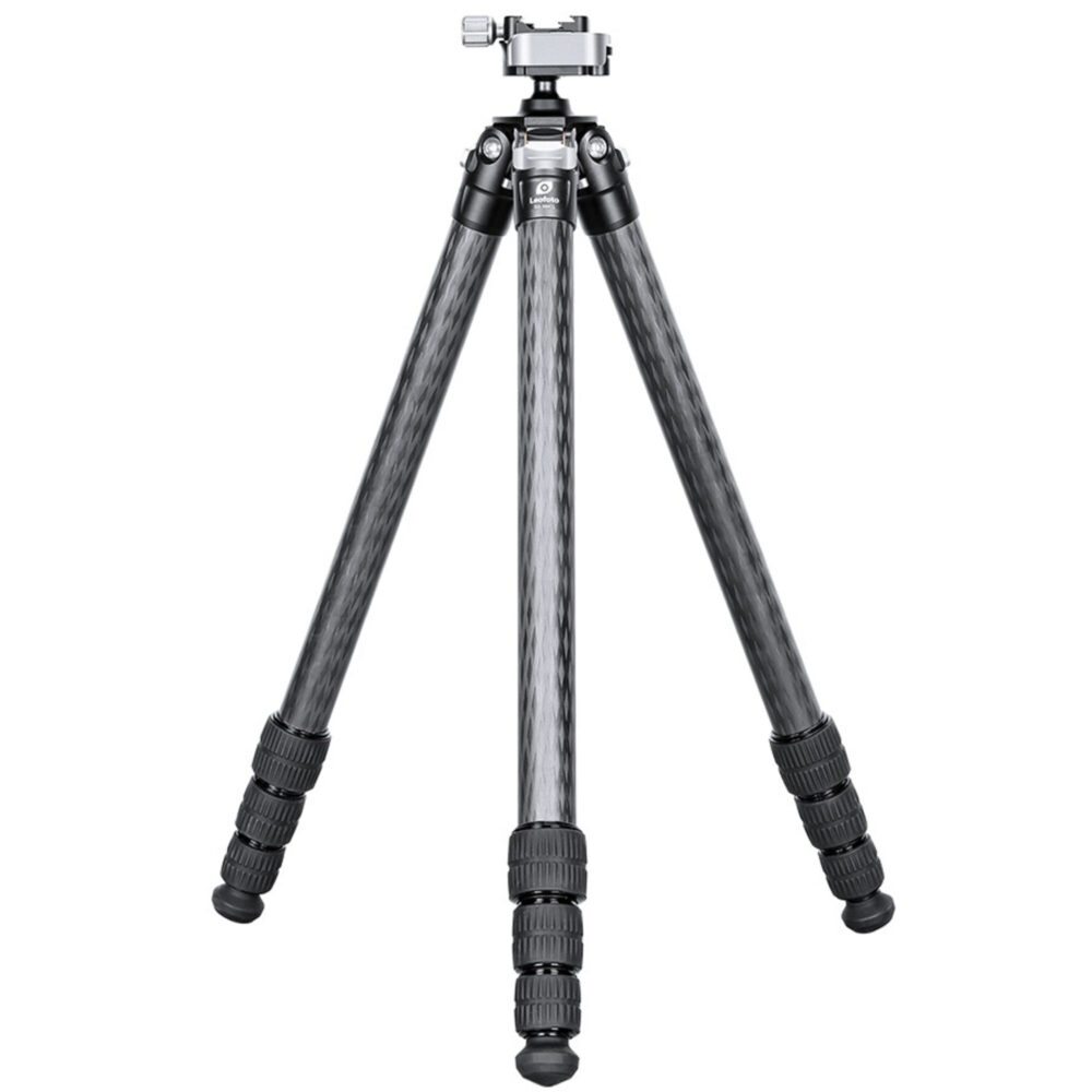 Leofoto SA-364CL Tripod volledig uitgeklapt carbon statief op neutrale achtergrond