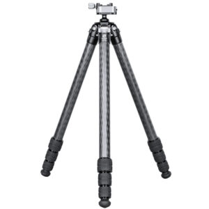 Leofoto SA-364CL Tripod volledig uitgeklapt carbon statief op neutrale achtergrond