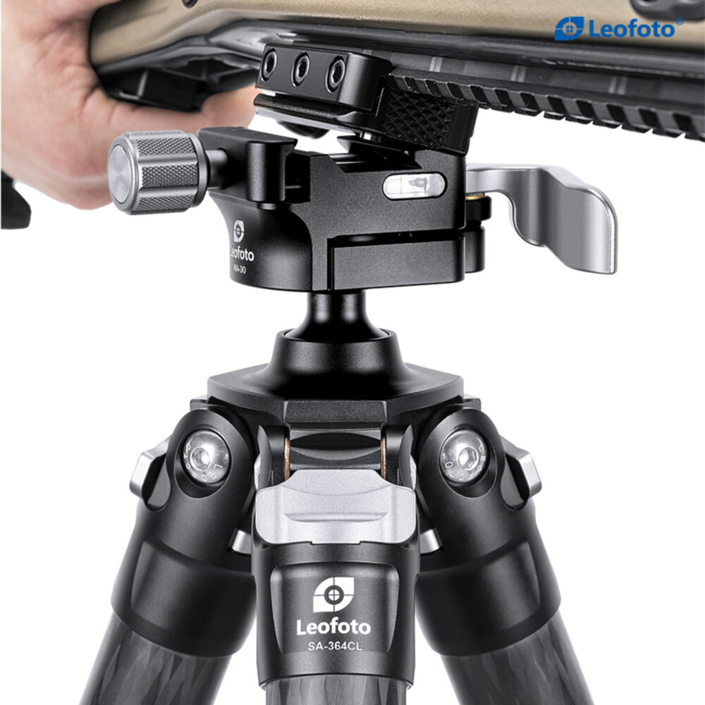 Leofoto SA-364CL Tripod close-up van MA-30 geweeropname met snelspanhendel op statief