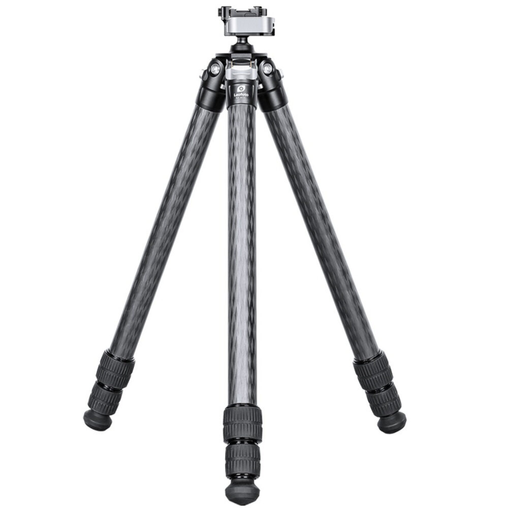 Leofoto SA-403C Tripod volledig uitgeklapt carbon statief op neutrale achtergrond