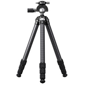 Leofoto SA-404C Tripod volledig uitgeklapt carbon statief met kogelkop