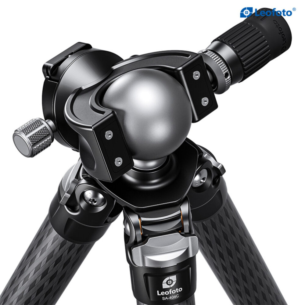 Leofoto SA-404C Tripod close-up van MH-60S kogel en vergrendelknoppen