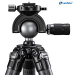 Leofoto SA-404C Tripod vooraanzicht van MH-60S kogelkop op statief