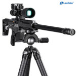 Leofoto SA-404C Tripod langwapen gemonteerd op statief als stabiele steun