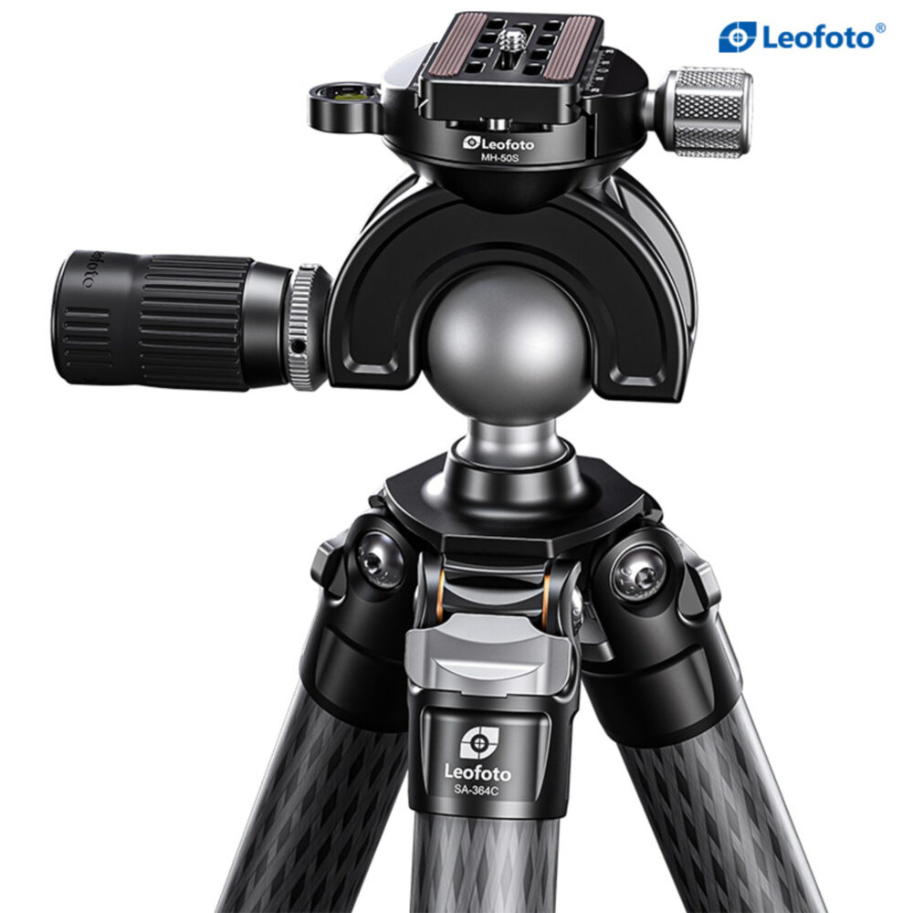 Leofoto SA-364C Tripod close-up van MH-50 balhoofd op statief met Arca-klem