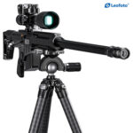 Leofoto SA-364C Tripod geweer gemonteerd op statief in staande schiethouding