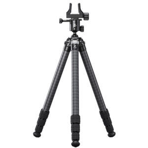 Leofoto SA-364C Tripod volledig statief uitgeklapt met MK-40 kogelkop en GS-3 klem