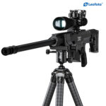 Leofoto SA-364C Tripod langwapen op statief met GS-3 klem in verhoogde positie
