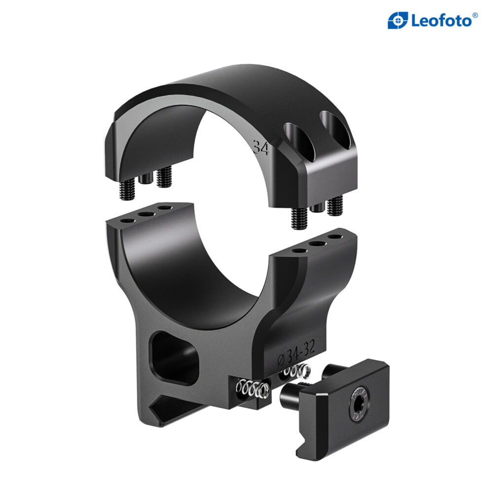 Leofoto SR-3432 Montageringen close-up van ring met waterpas en ringklem
