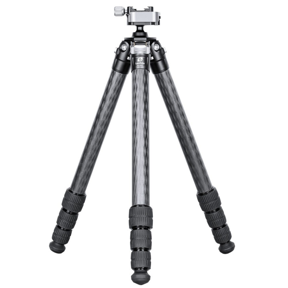 Leofoto SA-364C Tripod volledig uitgeklapt carbon statief met MA-30 geweeropname