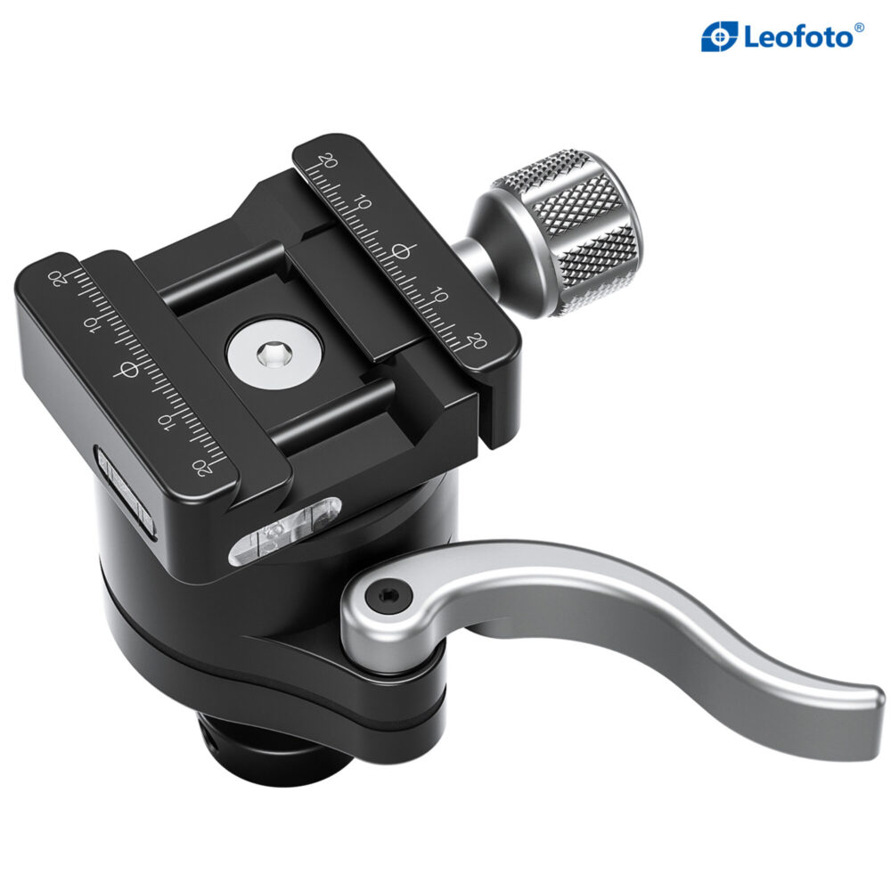 Leofoto SA-364C Tripod detail van Arca-Swiss/Picatinny-klem met snelspanhendel