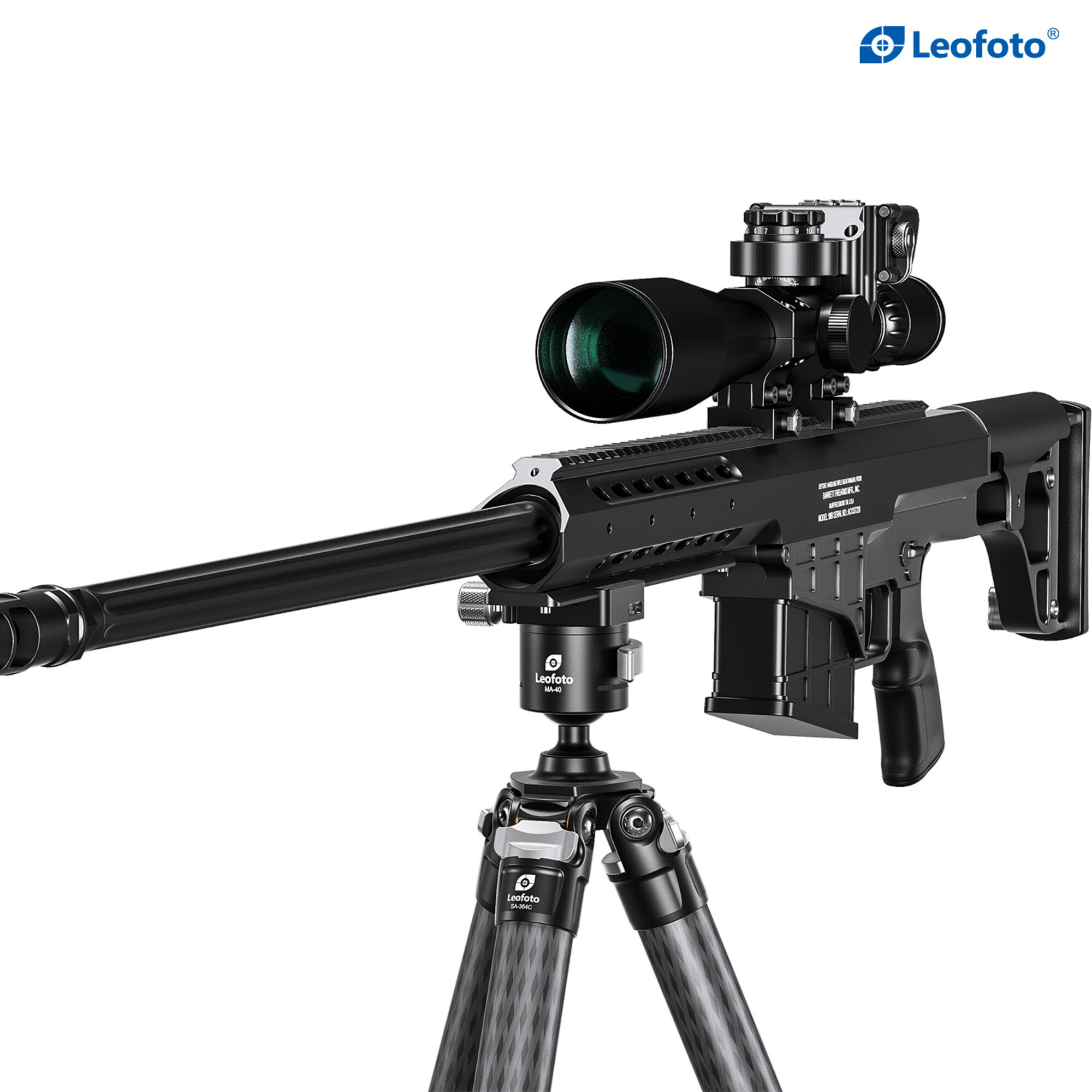 Leofoto SA-364C Tripod langwapen op statief in verhoogde schiet- of observatiepositie