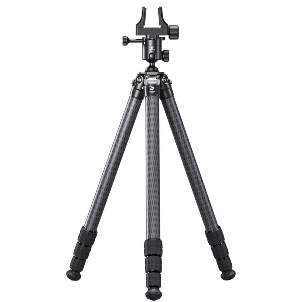 Leofoto SA-364CL Tripod volledig statief uitgeklapt met MK-40 kogelkop en GS-3 klem