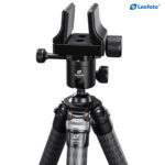 Leofoto SA-364CL Tripod close-up van statiefkop gemonteerd op statiefkruin
