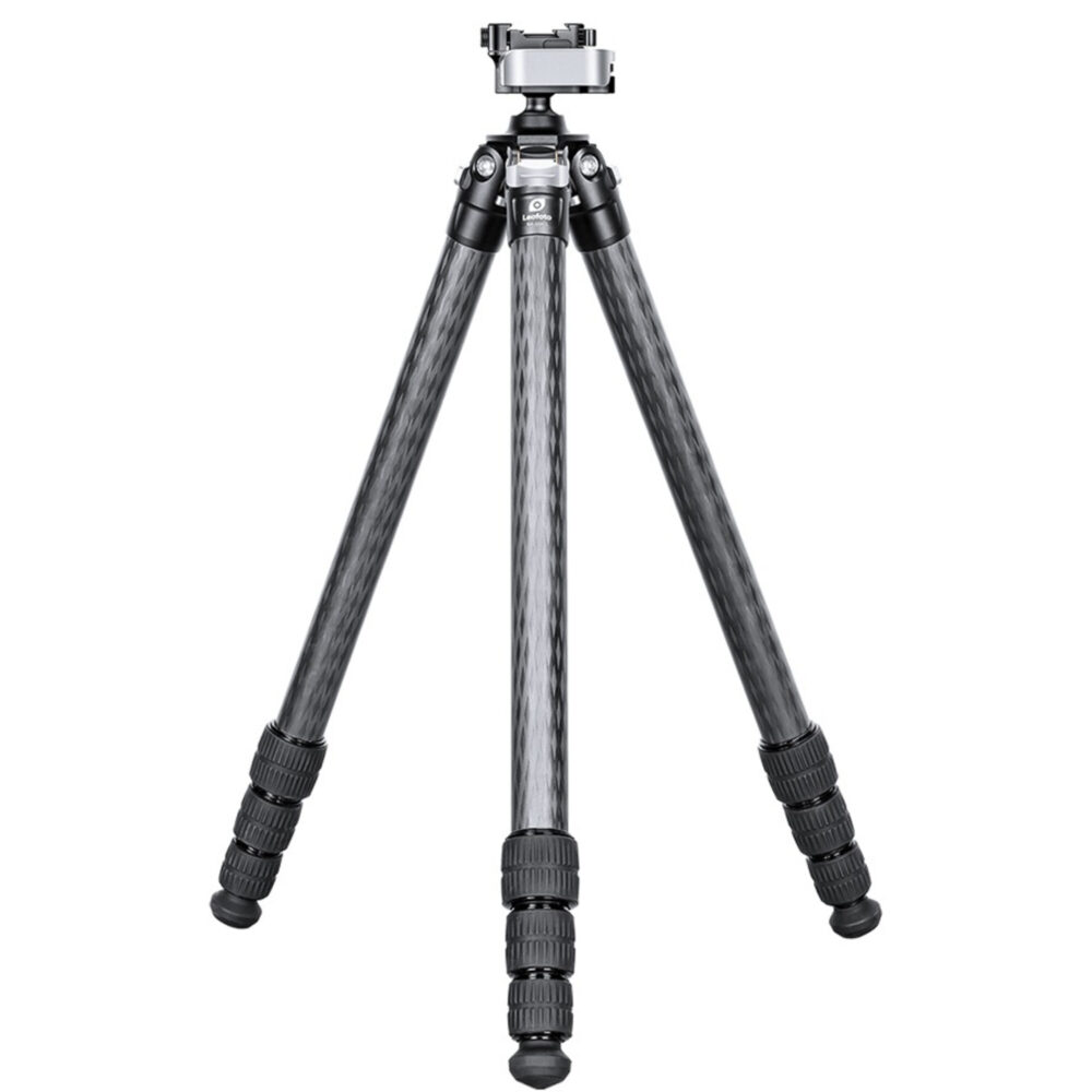 Leofoto SA-364CL Tripod volledig uitgeklapt carbon statief met MA-30L geweeropname