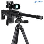Leofoto SA-324C Tripod geweeropstelling op statief met richtkijker, gericht naar voren
