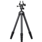 Leofoto Tripod SA-324C volledig uitgeklapt carbon tripod met gemonteerde kop