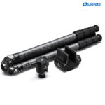 Leofoto Tripod SA-324C ingeklapt statief liggend met poten en accessoires