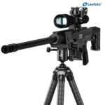Leofoto Tripod SA-324C complete geweeropstelling op statief in schietpositie