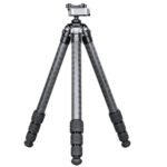 Leofoto-SA-324C-Carbon-tripod-with-rifle-mount-MA-30L Leofoto SA-324C Tripod volledig uitgeklapt carbon statief, vooraanzicht
