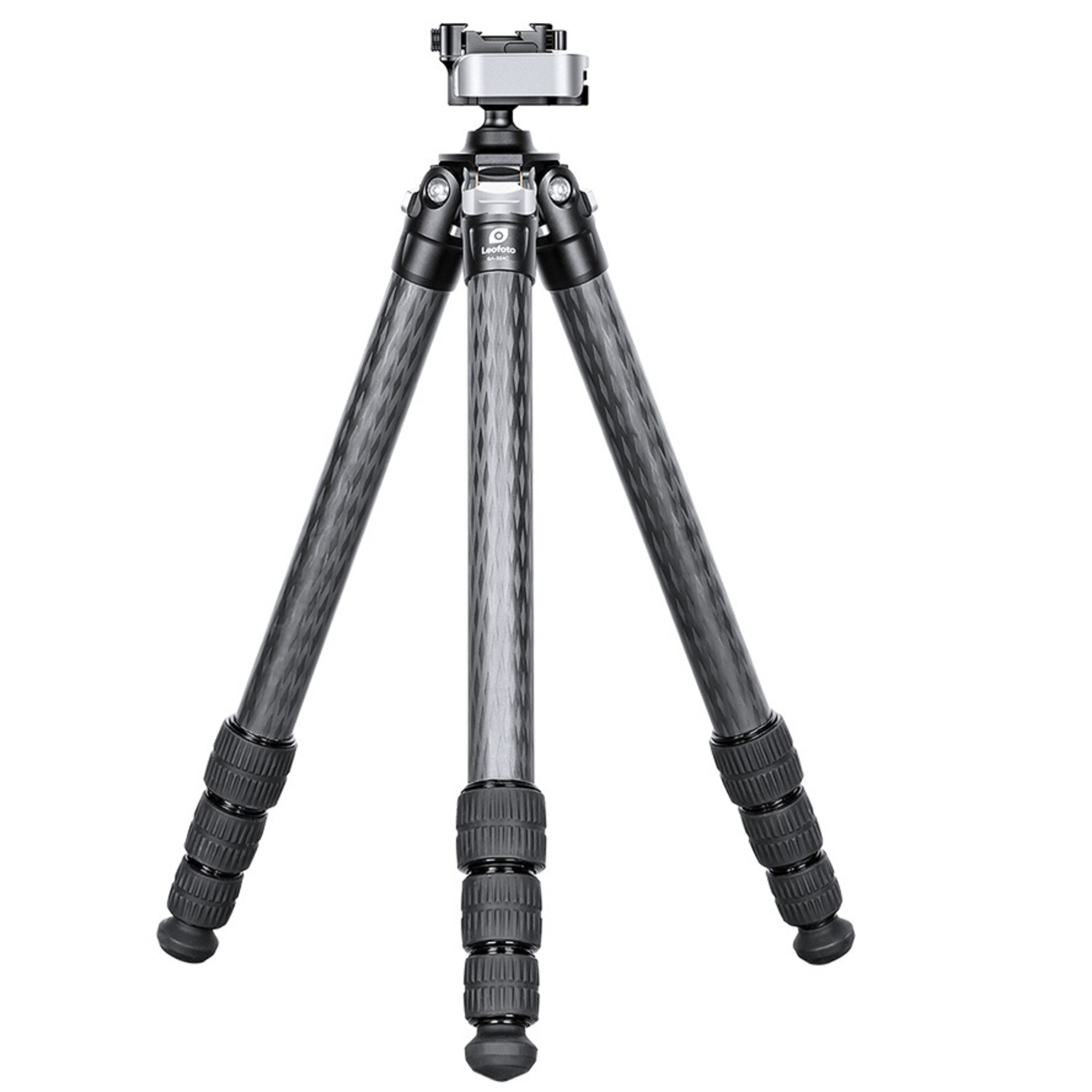 Leofoto SA-324C Tripod volledig uitgeklapt carbon statief, vooraanzicht