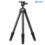 Leofoto SA-324C tripod uitgeklapt statief met gespreide poten, frontaanzicht