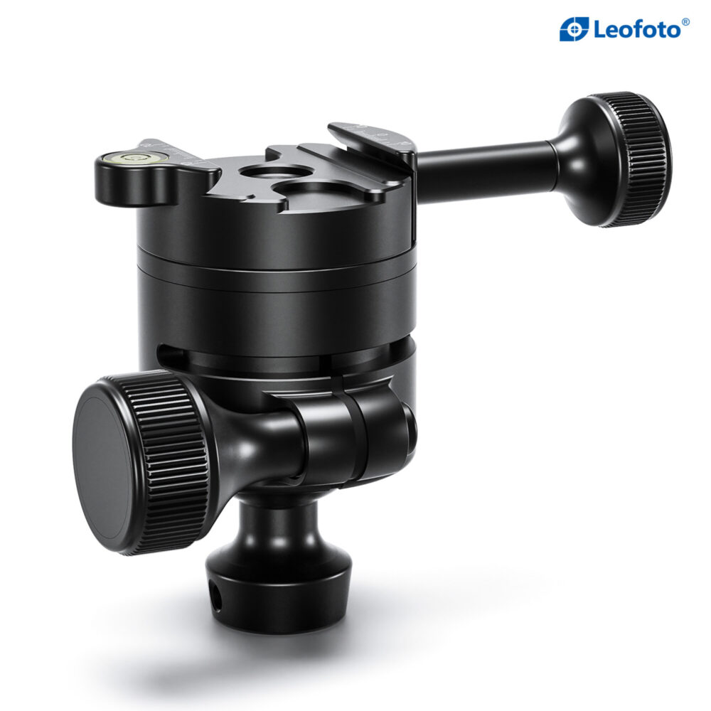 Leofoto SA-324CL Carbon Tripod MK-40 balhoofd bovenaanzicht met Arca-Swiss snelklem