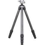 Leofoto SA-324CL Carbon Tripod volledig uitgeklapt carbon statief, vooraanzicht