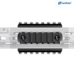 Leofoto MLP-80 Picatinny-rail gemonteerd op M-LOK handrail als voorbeeldopstelling