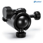 Leofoto MK-40 Balhoofd close-up van de 40mm kogel en knoppen voor verstelling