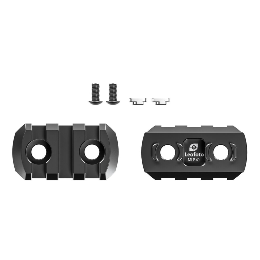 Leofoto MLP-40 Picatinny-rail set met rail en bevestigingsmateriaal zoals schroeven en M-LOK T-moeren