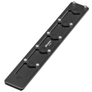 Leofoto GSK-240 Adapterschiene bovenaanzicht van Arca-Swiss rail met bevestigingsbouten en Leofoto-logo