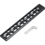 Leofoto GSP-240 Adaptersrail productfoto met M-Lok sleuven, bevestigingsbouten en inbussleutel